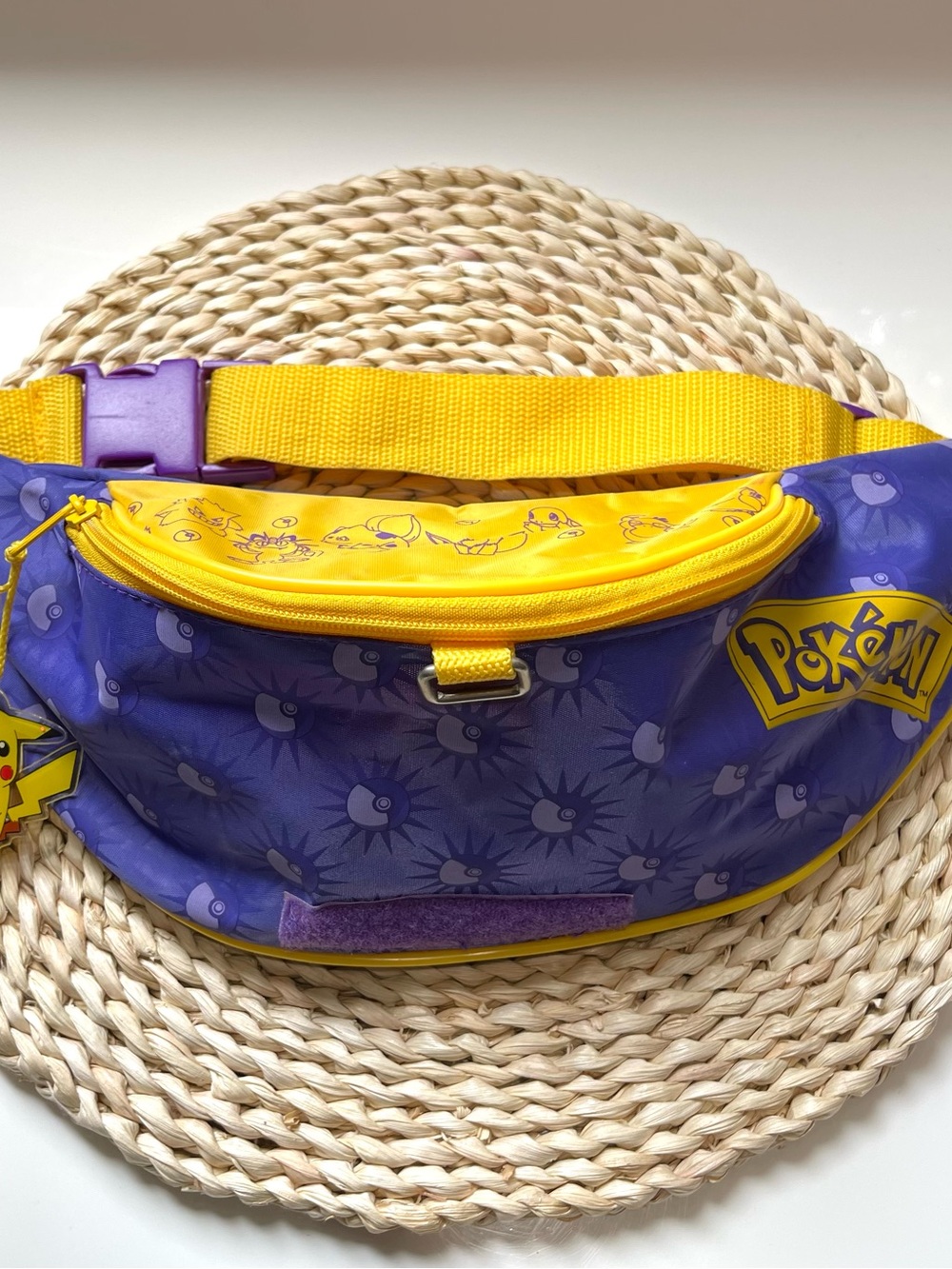 Vintage Rare 90’s Nintendo Pokémon Purple and Yellow Belt Bag Fanny Pack